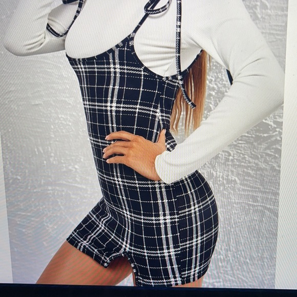 Overall plaid dress - Picture 3 of 4